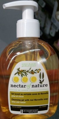Les cosmétiques design Paris, Nectar of nature Gel lavant au véritable savon de Marseille Olive et Citron
