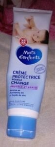 Marque Repère, Leclerc, Mots d’enfants Crème protectrice pour le change