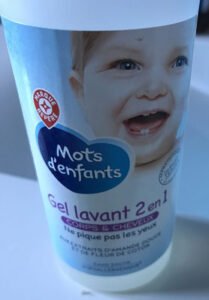Marque Repère, Leclerc, Mots d’Enfants Gel lavant 2 en 1 corps & cheveux