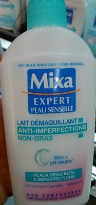 Mixa, Mixa Expert, Mixa Expert Peau Sensible Lait démaquillant anti-imperfections non-gras