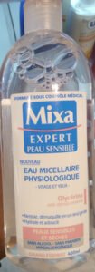 Mixa, Mixa Expert, Mixa Expert Peaux sensibles Eau micellaire physiologique visages et yeux