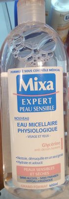 Mixa, Mixa Expert, Mixa Expert Peaux sensibles Eau micellaire physiologique visages et yeux