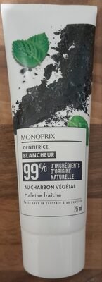 monoprix Dentifrice blancheur au charbon végétal