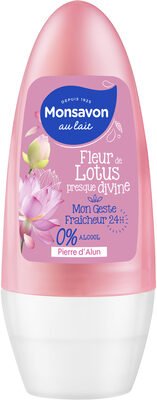 Monsavon Monsavon Déodorant Femme Bille Antibactérien Pierre d’Alun Lait & Fleur de Lotus 0% Alcool 50ml