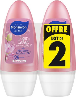 Monsavon Monsavon Déodorant Femme Bille Fleur de Lotus Presque Divine 50ml Lot de 2
