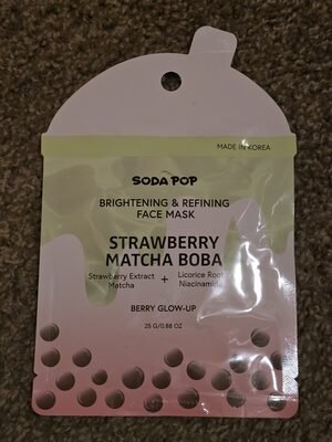 Soda pop Brightening & refining face mask Strawberry Matcha Boba