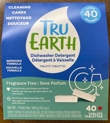 Tru Earth Envmt🇨🇦 Dishwasher Detergent Tablets, Fragrance-Free