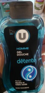 U Homme gel douche détente parfum menthe et cèdre vanillé
